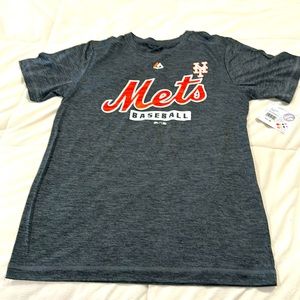 NWT Majestic NY Mets official gray tee jersey shirt. Size small.
